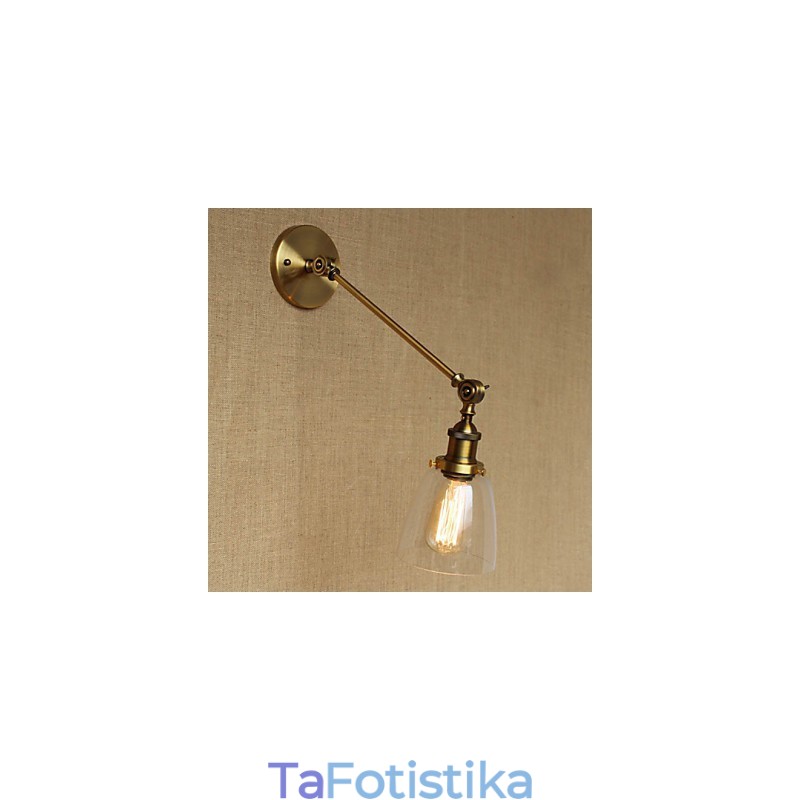 Φωτιστικό τοίχου κρεβατοκάμαρας The Iron Glass Bronze Brass Style Retro Creative American Country Hall