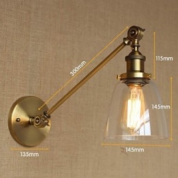 Φωτιστικό τοίχου κρεβατοκάμαρας The Iron Glass Bronze Brass Style Retro Creative American Country Hall