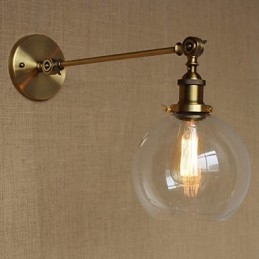 Φωτιστικό τοίχου κρεβατοκάμαρας The Iron Glass Bronze Brass Style Retro Creative American Country Hall