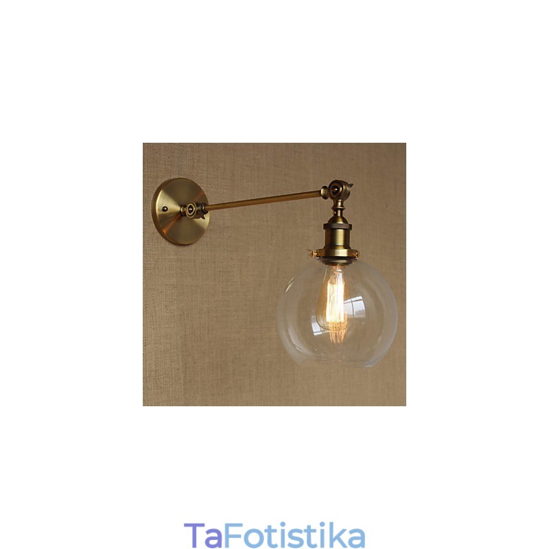 Φωτιστικό τοίχου κρεβατοκάμαρας The Iron Glass Bronze Brass Style Retro Creative American Country Hall