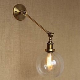Φωτιστικό τοίχου κρεβατοκάμαρας The Iron Glass Bronze Brass Style Retro Creative American Country Hall