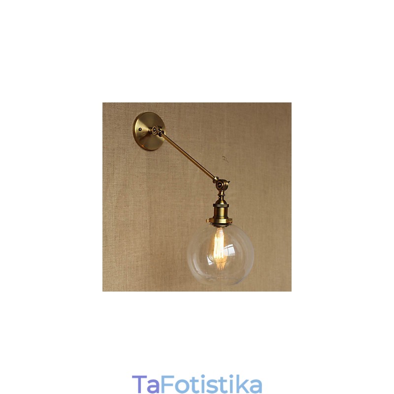 Φωτιστικό τοίχου κρεβατοκάμαρας The Iron Glass Bronze Brass Style Retro Creative American Country Hall
