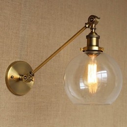 Φωτιστικό τοίχου κρεβατοκάμαρας The Iron Glass Bronze Brass Style Retro Creative American Country Hall