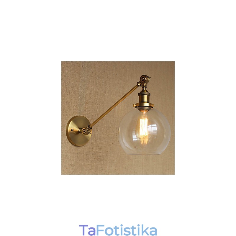 Φωτιστικό τοίχου κρεβατοκάμαρας The Iron Glass Bronze Brass Style Retro Creative American Country Hall