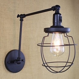 Style Bed Hotel Eestaurant Project Iron Arm Double Retro Vintage Διακόπτης Επιτοίχιας Μαύρης Ζώνης