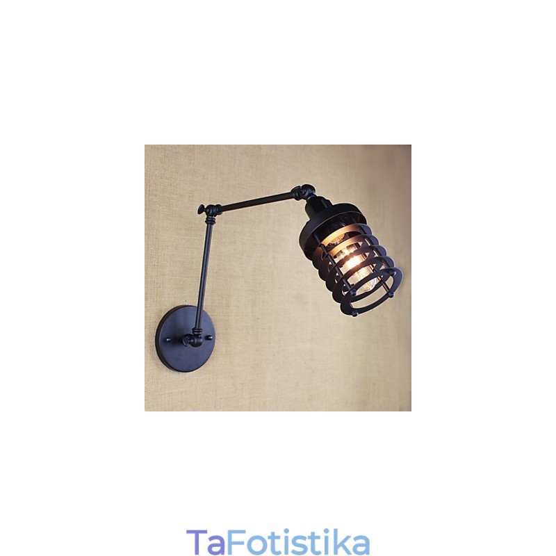 Style Bed Hotel Eestaurant Project Iron Arm Double Retro Vintage Διακόπτης Επιτοίχιας Μαύρης Ζώνης