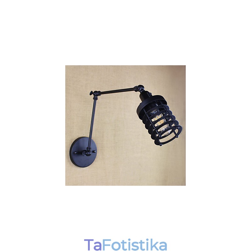 Style Bed Hotel Eestaurant Project Iron Arm Double Retro Vintage Διακόπτης Επιτοίχιας Μαύρης Ζώνης