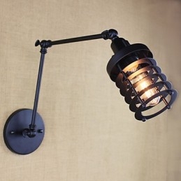 Style Bed Hotel Eestaurant Project Iron Arm Double Retro Vintage Διακόπτης Επιτοίχιας Μαύρης Ζώνης