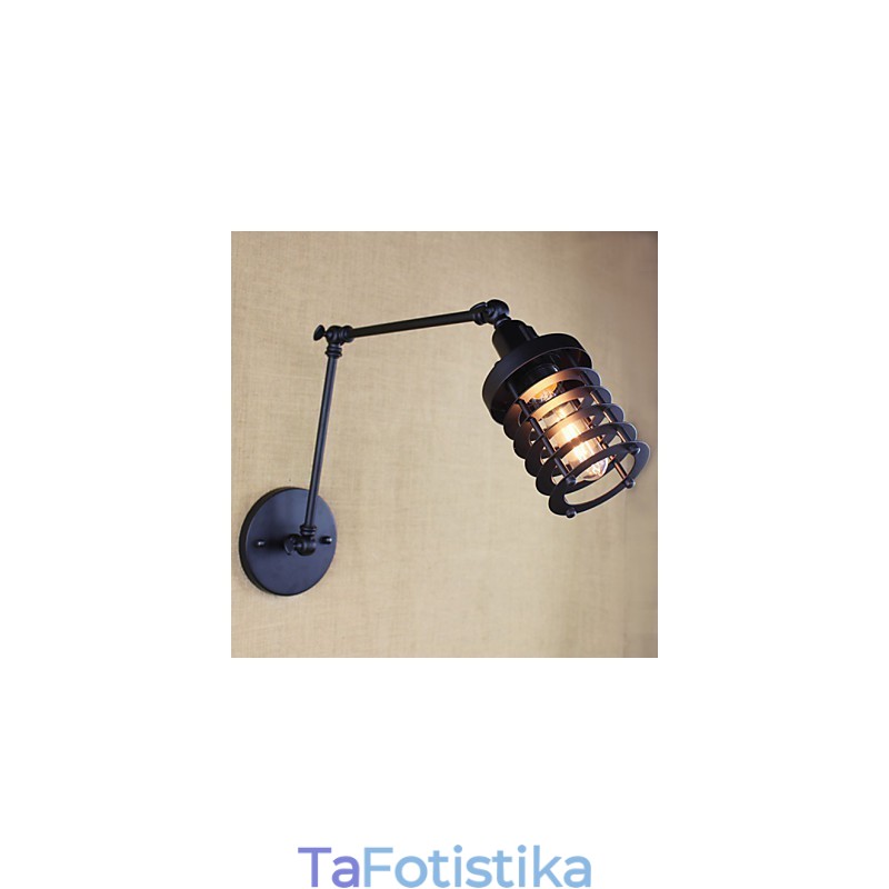 Style Bed Hotel Eestaurant Project Iron Arm Double Retro Vintage Διακόπτης Επιτοίχιας Μαύρης Ζώνης