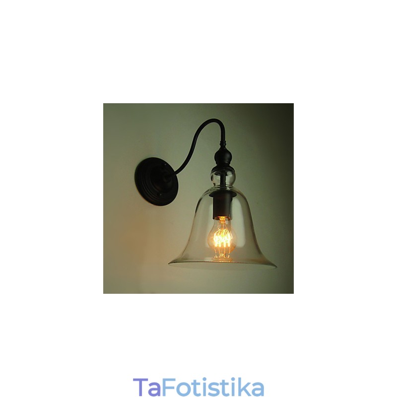 Vintage Φωτιστικό τοίχου One Light από ατσάλι και γυαλί