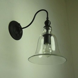 Vintage Φωτιστικό τοίχου One Light από ατσάλι και γυαλί