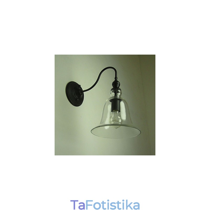 Vintage Φωτιστικό τοίχου One Light από ατσάλι και γυαλί