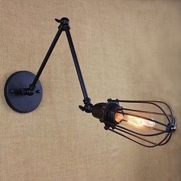 Style Bed Hotel Eestaurant Project Iron Arm Double Retro Vintage Διακόπτης Επιτοίχιας Μαύρης Ζώνης