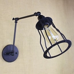 Style Bed Hotel Eestaurant Project Iron Arm Double Retro Vintage Διακόπτης Επιτοίχιας Μαύρης Ζώνης