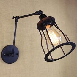 Style Bed Hotel Eestaurant Project Iron Arm Double Retro Vintage Διακόπτης Επιτοίχιας Μαύρης Ζώνης