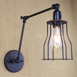 Style Bed Hotel Eestaurant Project Iron Arm Double Retro Vintage Διακόπτης Επιτοίχιας Μαύρης Ζώνης