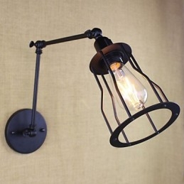 Style Bed Hotel Eestaurant Project Iron Arm Double Retro Vintage Διακόπτης Επιτοίχιας Μαύρης Ζώνης