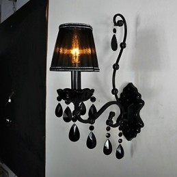Απλίκες Τοίχου Κρυστάλλινο Παραδοσιακό Κλασικό Μεταλλικό Μαύρο