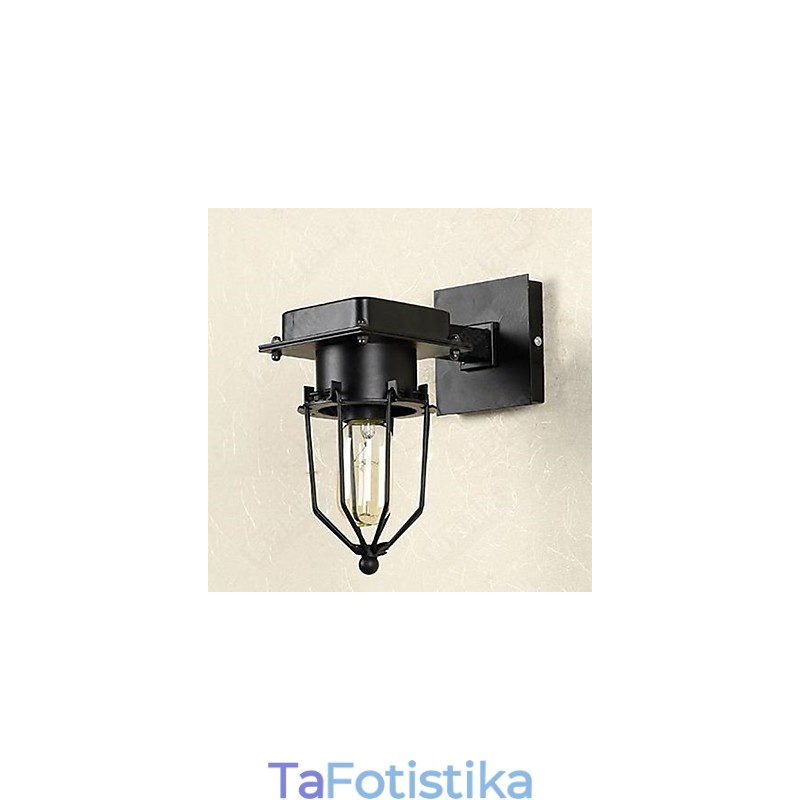 Loft Industrial Retro Επιτοίχιο Φωτιστικό Τοίχου Μονής Κεφαλής