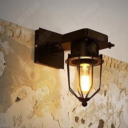 Loft Industrial Retro Επιτοίχιο Φωτιστικό Τοίχου Μονής Κεφαλής