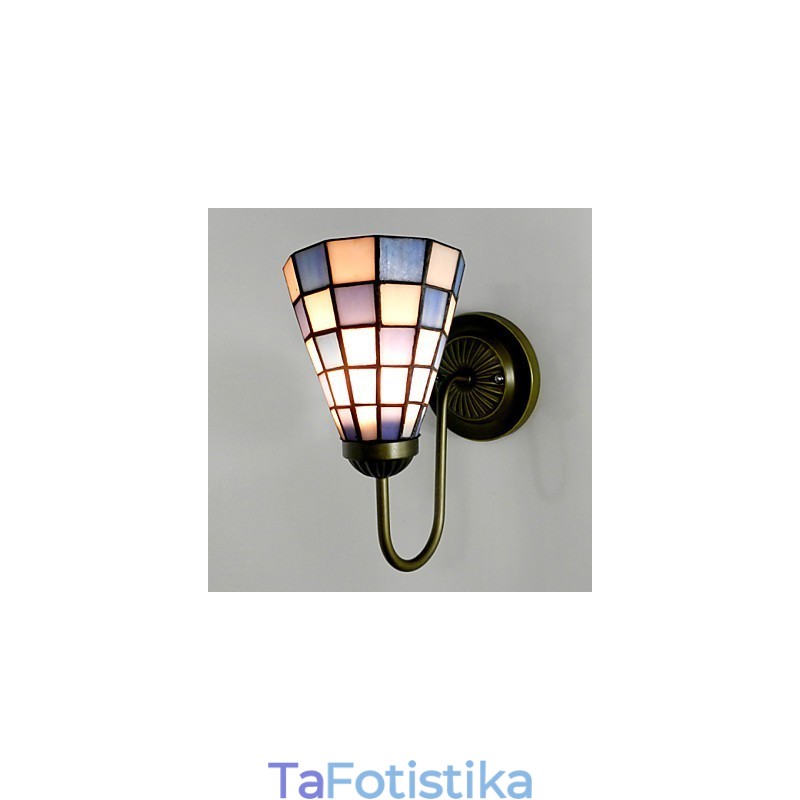 Φωτιστικό τοίχου 15cm μοντέρνο και συμβατικό βιτρό Φωτιστικό τοίχου Inn Μπλε και άσπρα τετράγωνα φώτα