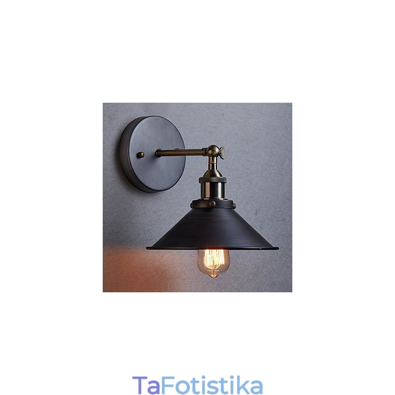Industrial Vintage Edison Simplicity 1 Ελαφριά επιτοίχια βάση Τραπεζαρίας Δωμάτιο μελέτης Γραφείου Διάδρομος Μεταλλική Απλίκα Τοίχου