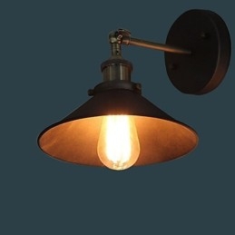 Industrial Vintage Edison Simplicity 1 Ελαφριά επιτοίχια βάση Τραπεζαρίας Δωμάτιο μελέτης Γραφείου Διάδρομος Μεταλλική Απλίκα Τοίχου