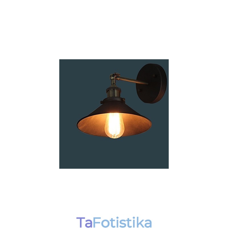 Industrial Vintage Edison Simplicity 1 Ελαφριά επιτοίχια βάση Τραπεζαρίας Δωμάτιο μελέτης Γραφείου Διάδρομος Μεταλλική Απλίκα Τοίχου