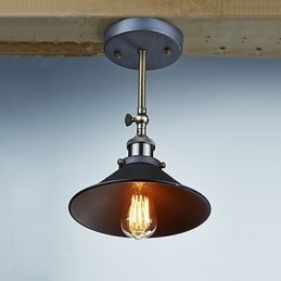 Industrial Vintage Edison Simplicity 1 Ελαφριά επιτοίχια βάση Τραπεζαρίας Δωμάτιο μελέτης Γραφείου Διάδρομος Μεταλλική Απλίκα Τοίχου
