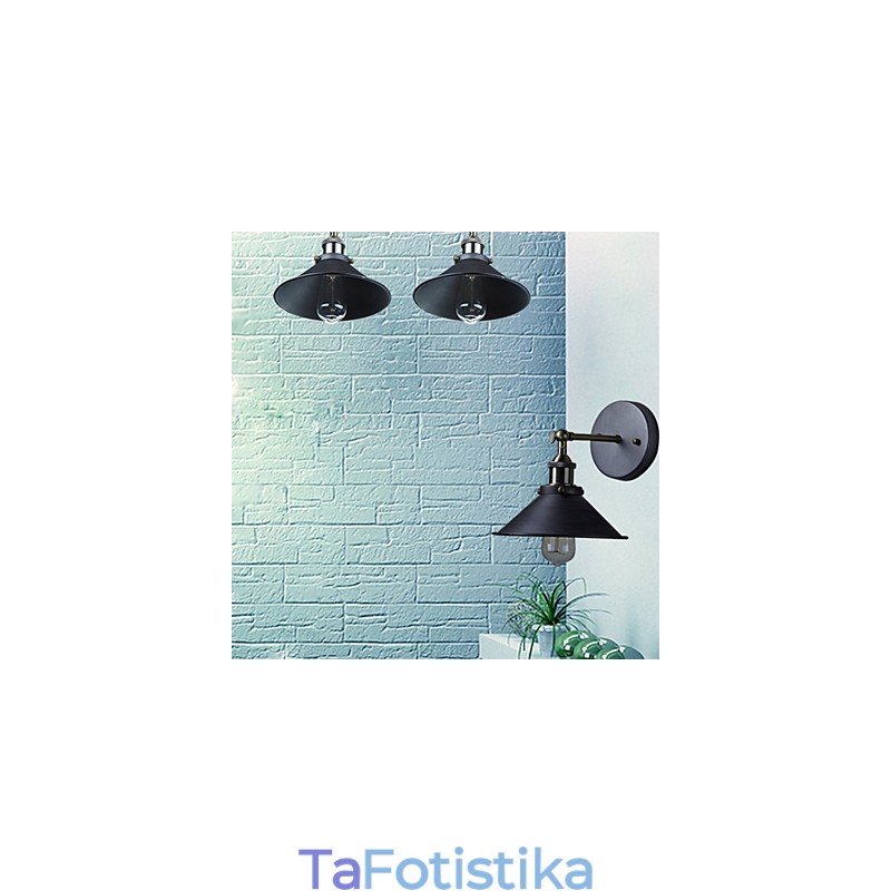 Industrial Vintage Edison Simplicity 1 Ελαφριά επιτοίχια βάση Τραπεζαρίας Δωμάτιο μελέτης Γραφείου Διάδρομος Μεταλλική Απλίκα Τοίχου