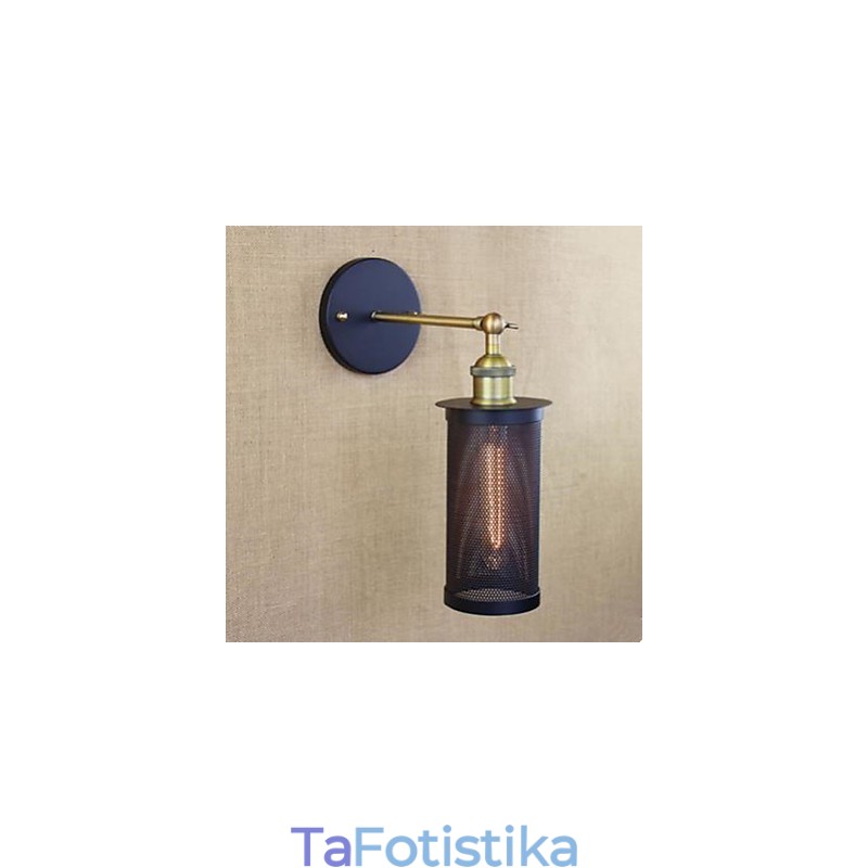 Φωτιστικό τοίχου Σφυρήλατο σίδερο με σιδερένιο δίχτυ