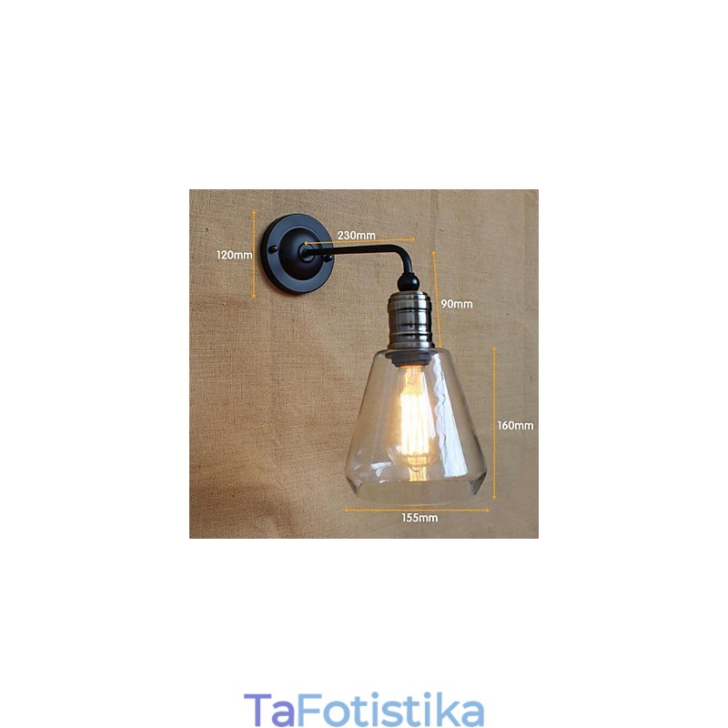 Διαφανής γυάλινη απλίκα τοίχου Mediterranean American Country Style