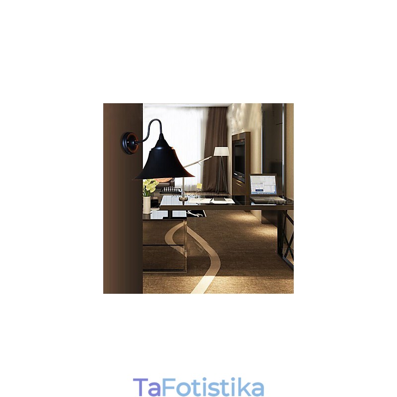 Φωτιστικό τοίχου με αρχαίο μαύρο σιδερένιο καπάκι, σχεδιαστής Duds Loft Style