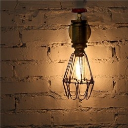 Vintage Industrial Water Pipe Wall Lamps Loft Edison Light for Bar Restaurant Φωτιστικά τοίχου