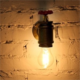 Vintage Industrial Water Pipe Wall Lamps Loft Edison Light for Bar Restaurant Φωτιστικά τοίχου