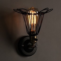 American Country Loft Restoring Ancient Ways Φωτιστικό τοίχου από σφυρήλατο σίδερο Φωτιστικό τοίχου