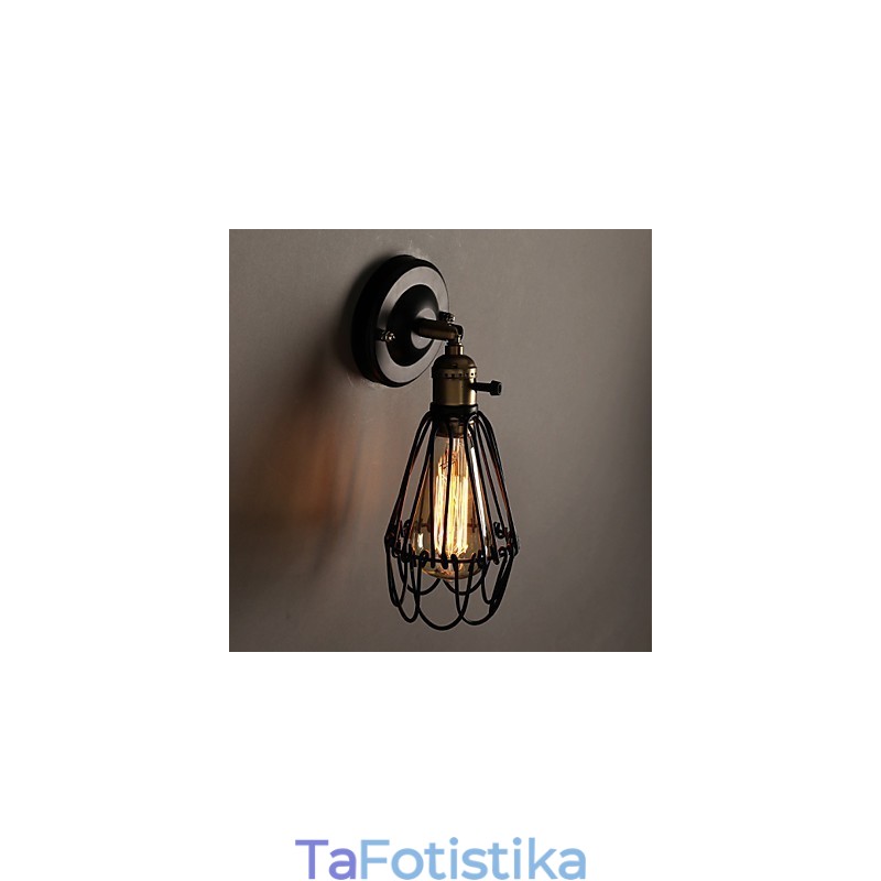 American Country Loft Restoring Ancient Ways Φωτιστικό τοίχου από σφυρήλατο σίδερο Φωτιστικό τοίχου