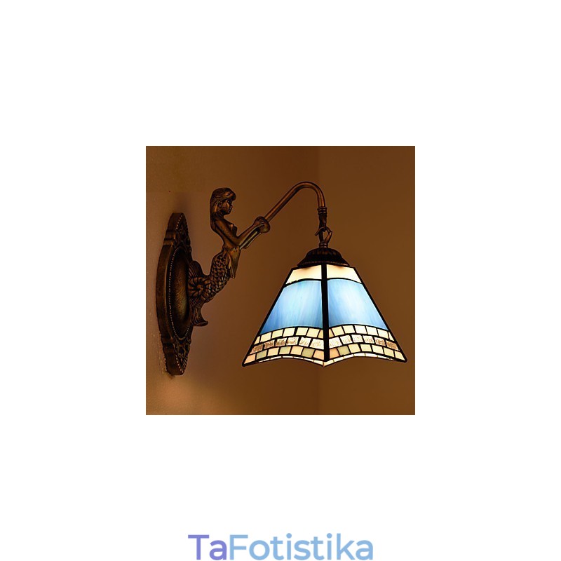 European Mediterranean Contracted Rural Creative Φωτιστικά τοίχου από σφυρήλατο σίδερο από γυαλί