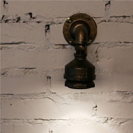 Loft Iron Water Pipe Lamp Απλίκα τοίχου Industrial Vintage φωτιστικά τοίχου για εσωτερικούς χώρους σπιτιού