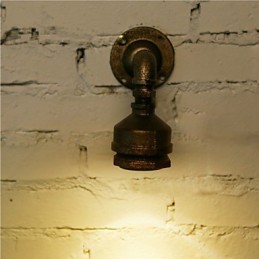 Loft Iron Water Pipe Lamp Απλίκα τοίχου Industrial Vintage φωτιστικά τοίχου για εσωτερικούς χώρους σπιτιού