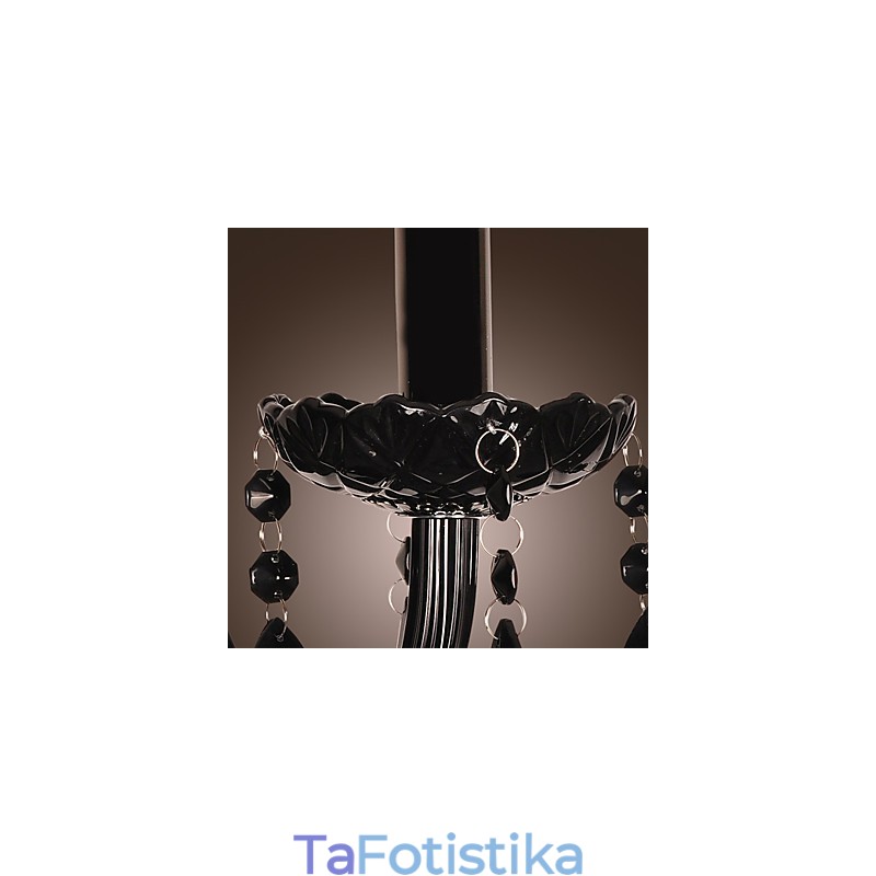 Μαύρο κρυστάλλινο φωτιστικό τοίχου με λαμπτήρα κεριού