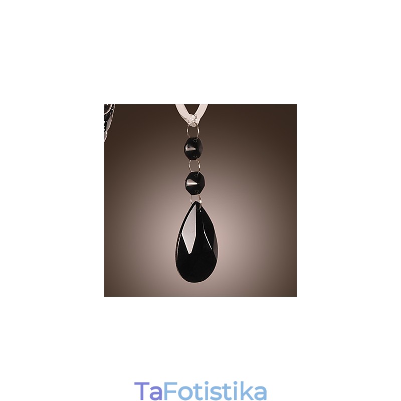 Μαύρο κρυστάλλινο φωτιστικό τοίχου με λαμπτήρα κεριού