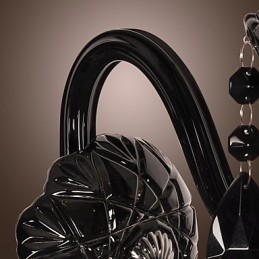 Μαύρο κρυστάλλινο φωτιστικό τοίχου με λαμπτήρα κεριού