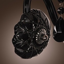 Μαύρο κρυστάλλινο φωτιστικό τοίχου με λαμπτήρα κεριού