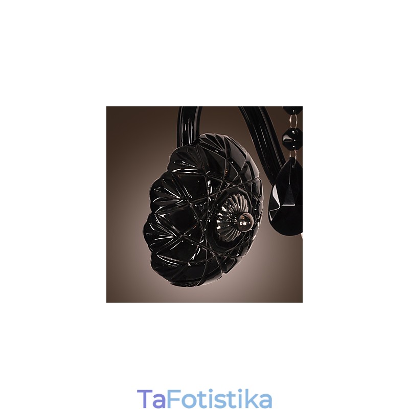 Μαύρο κρυστάλλινο φωτιστικό τοίχου με λαμπτήρα κεριού