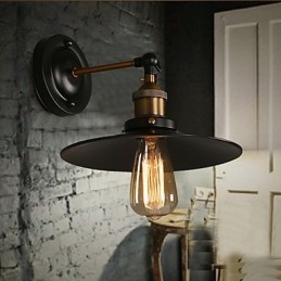 Επιτοίχιο φωτιστικό Creative Nordic Light, Μαύρη ομπρέλα με μονό κεφάλι που αποκαθιστά το φως των αρχαίων τρόπων