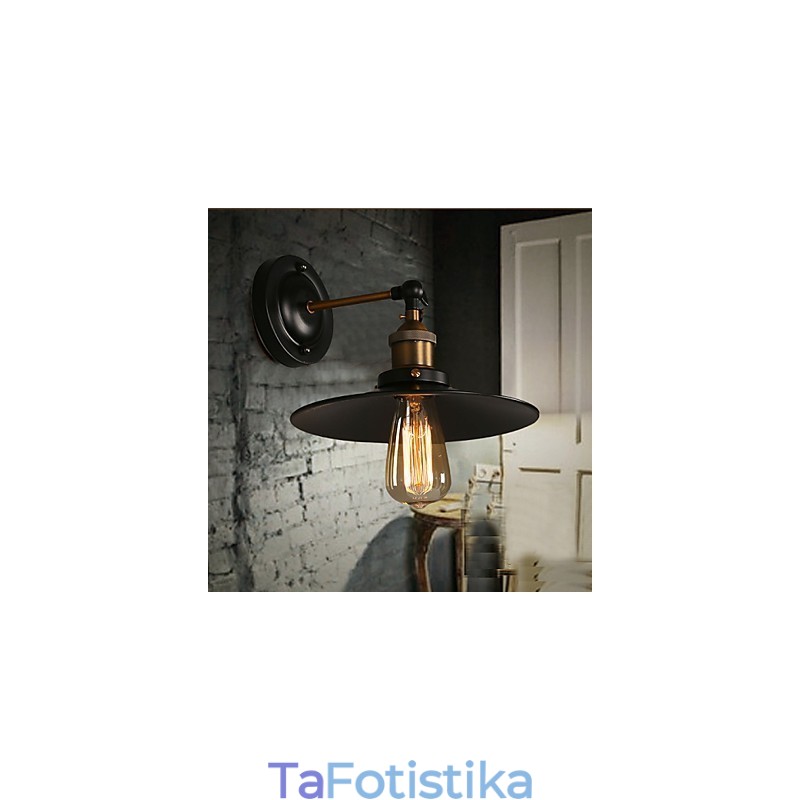 Επιτοίχιο φωτιστικό Creative Nordic Light, Μαύρη ομπρέλα με μονό κεφάλι που αποκαθιστά το φως των αρχαίων τρόπων