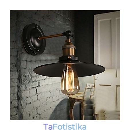 Επιτοίχιο φωτιστικό Creative Nordic Light, Μαύρη ομπρέλα με μονό κεφάλι που αποκαθιστά το φως των αρχαίων τρόπων Επιτοίχιο φωτιστικό Creative Nordic Light, Μαύρη ομπρέλα με μονό κεφάλι που αποκαθιστά το φως των αρχαίων τρόπων