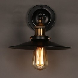 Επιτοίχιο φωτιστικό Creative Nordic Light, Μαύρη ομπρέλα με μονό κεφάλι που αποκαθιστά το φως των αρχαίων τρόπων