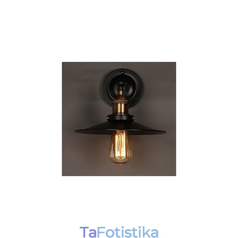 Επιτοίχιο φωτιστικό Creative Nordic Light, Μαύρη ομπρέλα με μονό κεφάλι που αποκαθιστά το φως των αρχαίων τρόπων